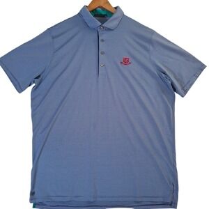 Greyson Polo Shirt Mens 2XL Riviera Country Club Striped Golf Blue White Logo